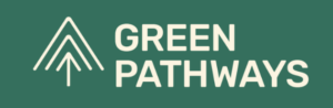 Green pathways logo with green background